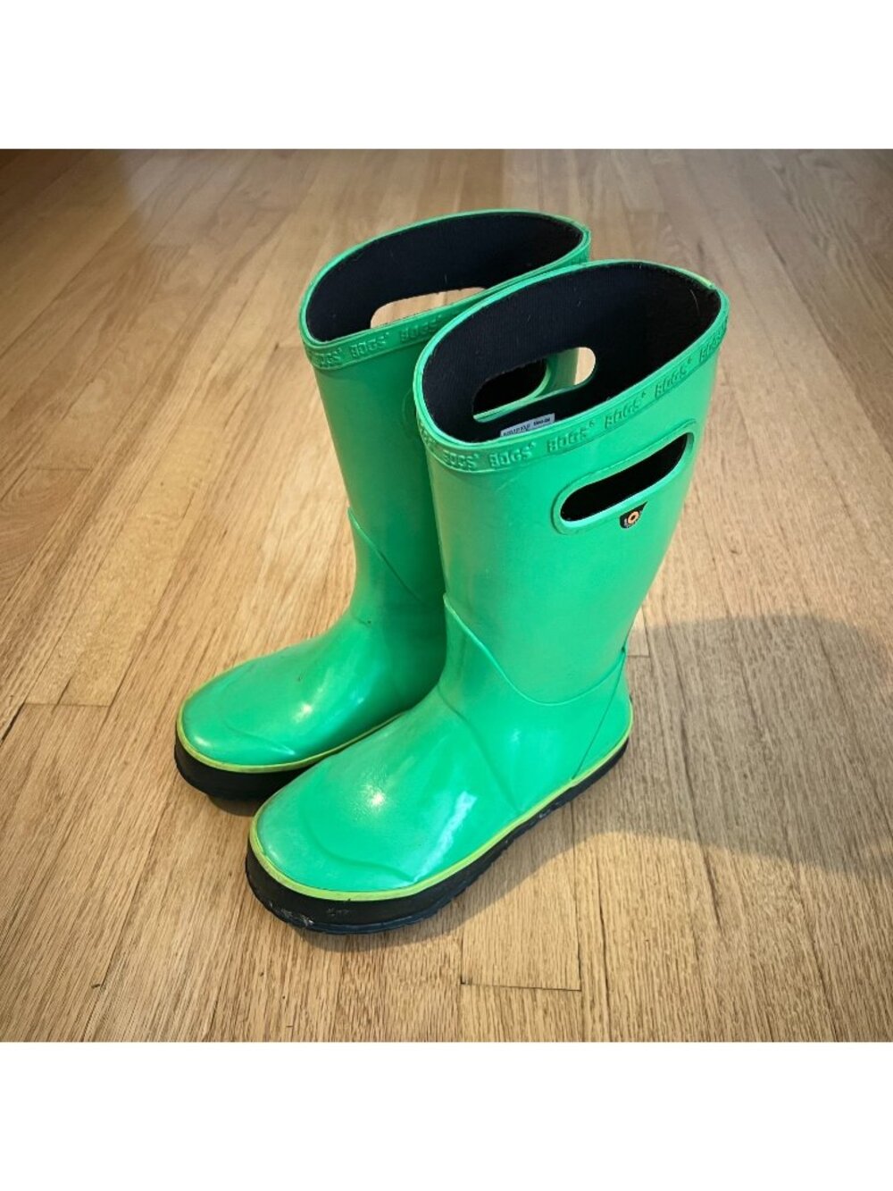 Bogs Kids Puddle Green Waterproof Rain Boots Youth Size 3